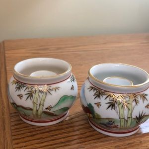 Two Old Kosen Kutani Made in Japan Candle holders